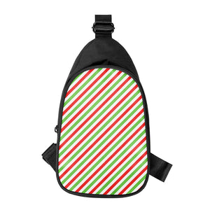 Christmas Candy Cane Striped Print Chest Bag