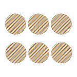 Christmas Candy Cane Striped Print Coaster Set