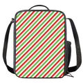Christmas Candy Cane Striped Print Crossbody Lunch Bag