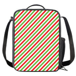 Christmas Candy Cane Striped Print Crossbody Lunch Bag