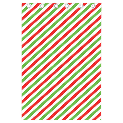 Christmas Candy Cane Striped Print Curtain