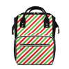 Christmas Candy Cane Striped Print Diaper Bag