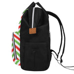 Christmas Candy Cane Striped Print Diaper Bag