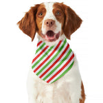 Christmas Candy Cane Striped Print Dog Bandana