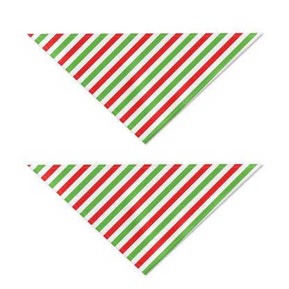 Christmas Candy Cane Striped Print Dog Bandana