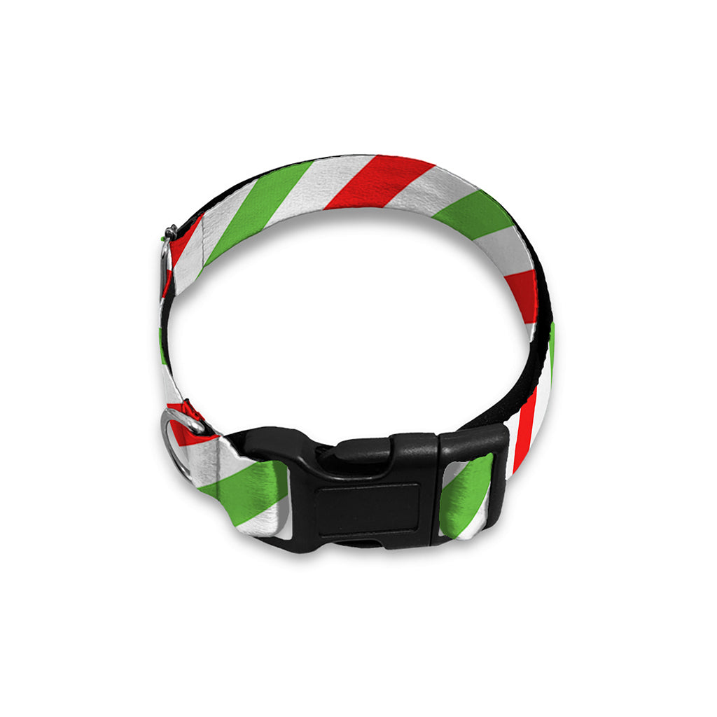 Christmas Candy Cane Striped Print Dog Collar