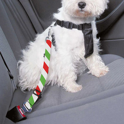 Christmas Candy Cane Striped Print Dog Seat Belt
