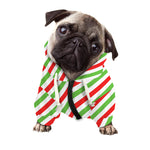 Christmas Candy Cane Striped Print Dog Zip Up Hoodie
