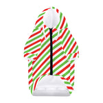 Christmas Candy Cane Striped Print Dog Zip Up Hoodie