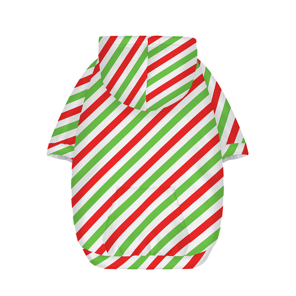 Christmas Candy Cane Striped Print Dog Zip Up Hoodie