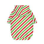 Christmas Candy Cane Striped Print Dog Zip Up Hoodie