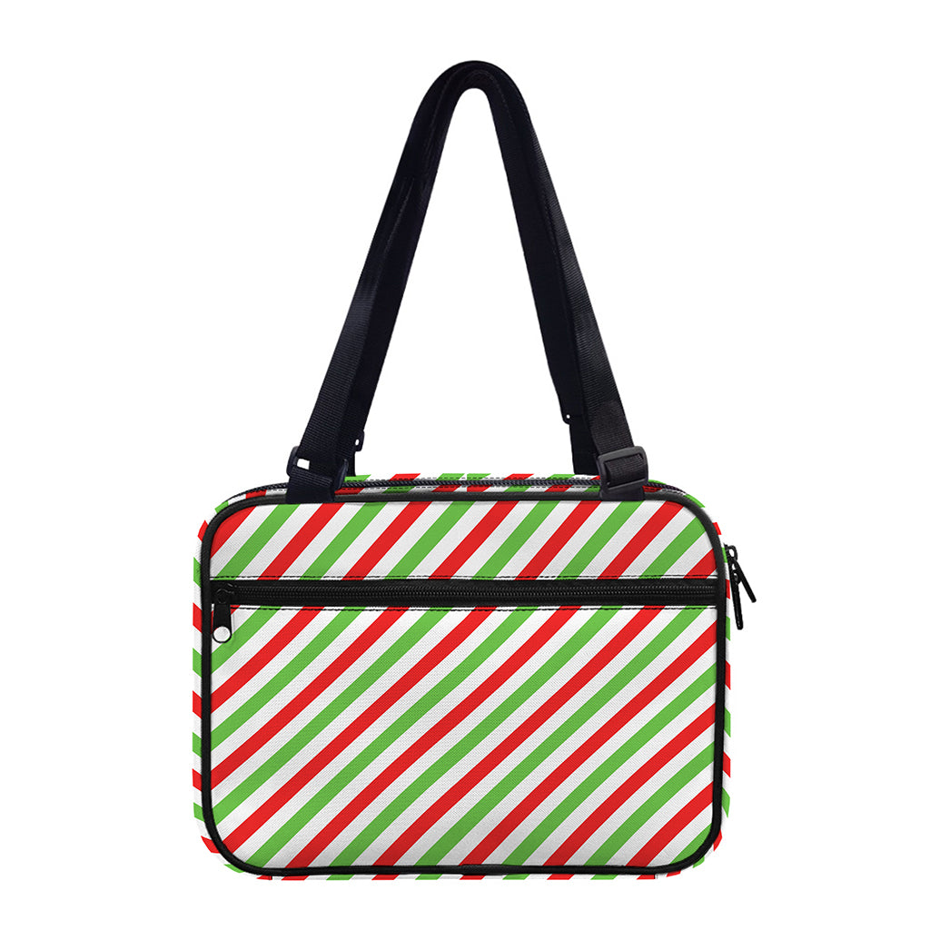 Christmas Candy Cane Striped Print Double Strap Bible Bag