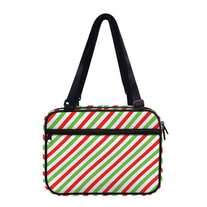 Christmas Candy Cane Striped Print Double Strap Bible Bag