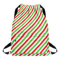 Christmas Candy Cane Striped Print Drawstring Backpack