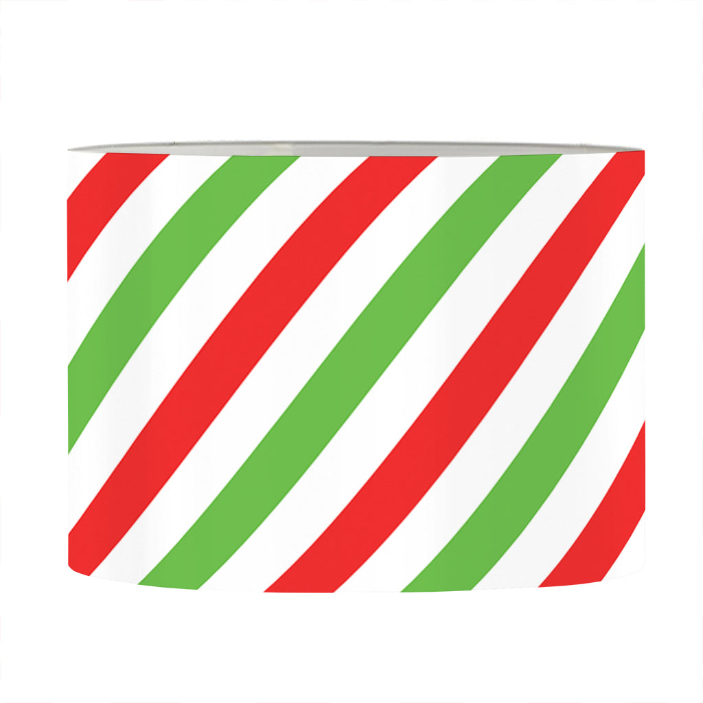 Christmas Candy Cane Striped Print Drum Lamp Shade