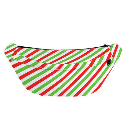 Christmas Candy Cane Striped Print Fanny Pack