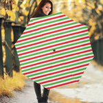 Christmas Candy Cane Striped Print Foldable Umbrella