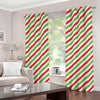 Christmas Candy Cane Striped Print Grommet Curtains