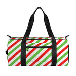 Christmas Candy Cane Striped Print Gym Bag