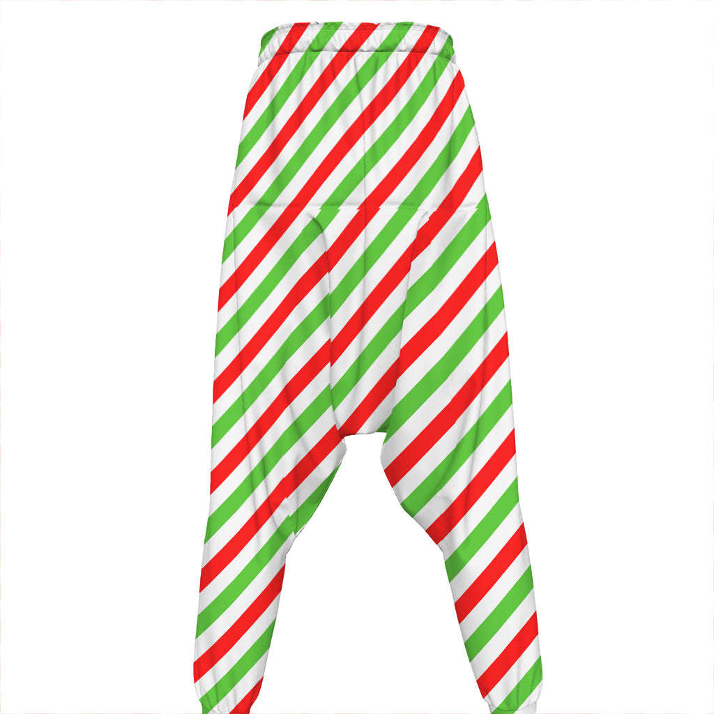 Christmas Candy Cane Striped Print Hammer Pants