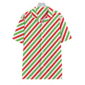 Christmas Candy Cane Striped Print Hawaiian Shirt