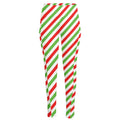 Christmas Candy Cane Striped Print High-Waisted Pocket Leggings