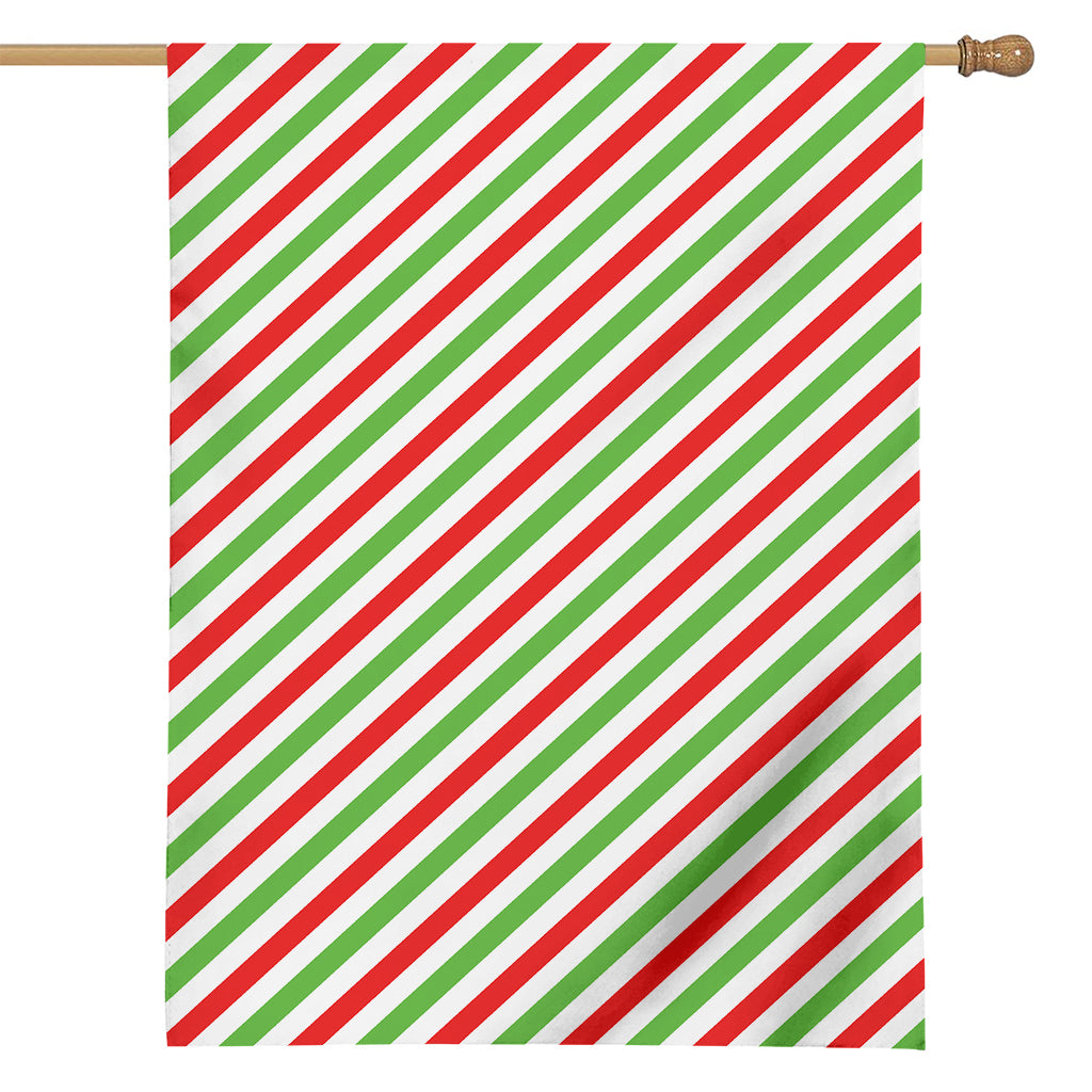 Christmas Candy Cane Striped Print House Flag