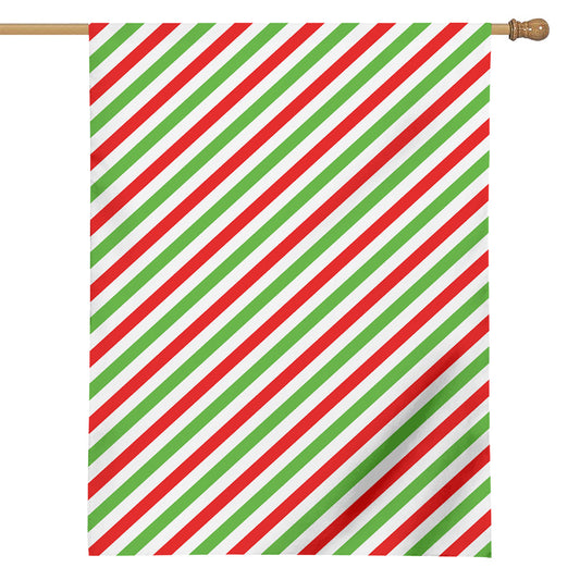 Christmas Candy Cane Striped Print House Flag