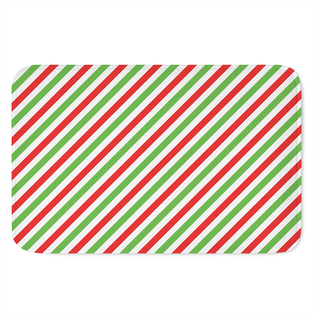 Christmas Candy Cane Striped Print Indoor Door Mat