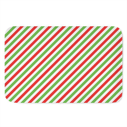 Christmas Candy Cane Striped Print Indoor Door Mat