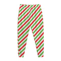 Christmas Candy Cane Striped Print Jogger Pants
