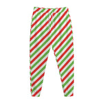 Christmas Candy Cane Striped Print Jogger Pants