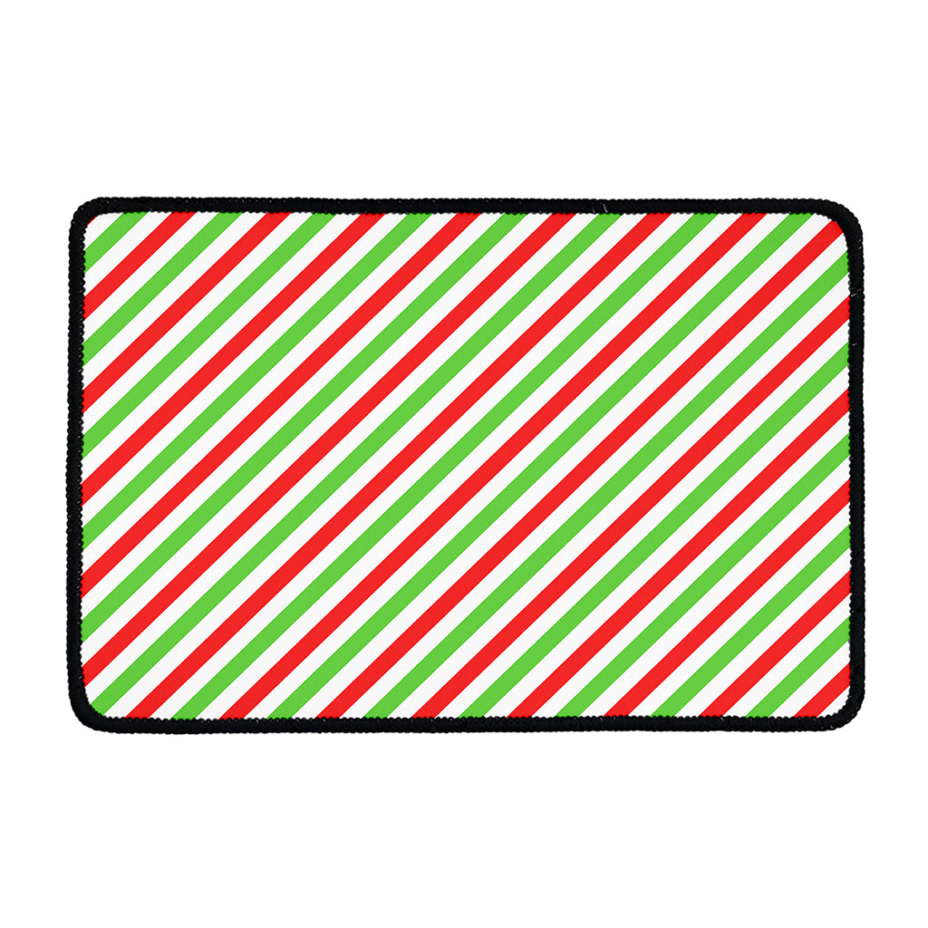 Christmas Candy Cane Striped Print Kitchen Mat