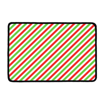 Christmas Candy Cane Striped Print Kitchen Mat