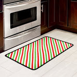 Christmas Candy Cane Striped Print Kitchen Mat