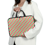 Christmas Candy Cane Striped Print Laptop Sleeve With Handle