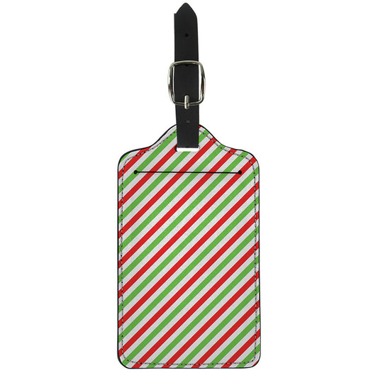 Christmas Candy Cane Striped Print Luggage Tag