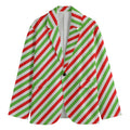 Christmas Candy Cane Striped Print Men's Blazer
