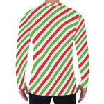 Christmas Candy Cane Striped Print Men's Long Sleeve T-Shirt