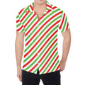 Christmas Candy Cane Striped Print Men's Shirt
