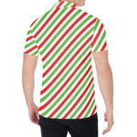 Christmas Candy Cane Striped Print Men's Shirt