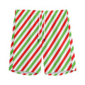 Christmas Candy Cane Striped Print Men's Athletic Shorts