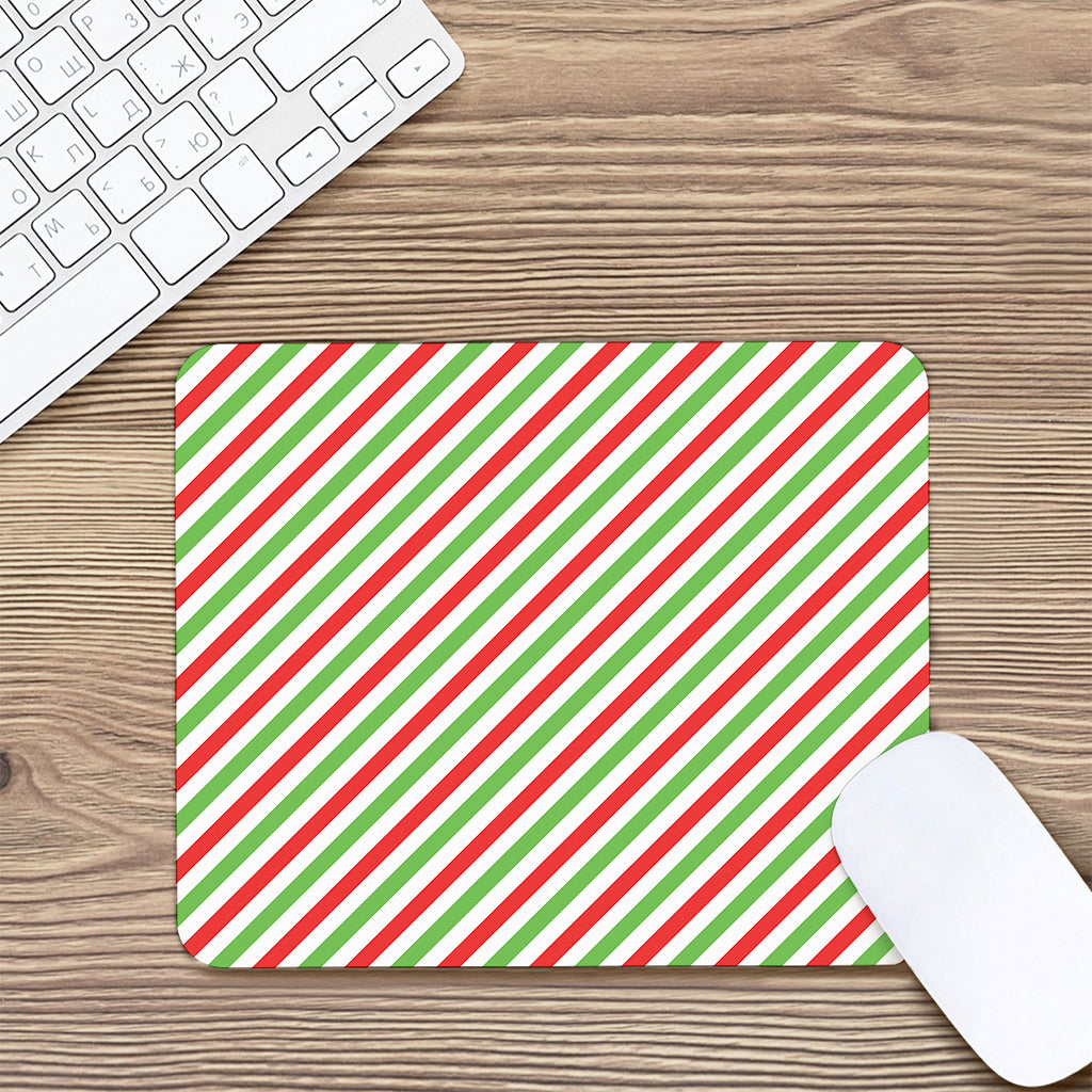 Christmas Candy Cane Striped Print Mouse Pad