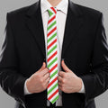 Christmas Candy Cane Striped Print Necktie