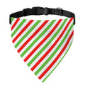 Christmas Candy Cane Striped Print Over The Collar Dog Bandana