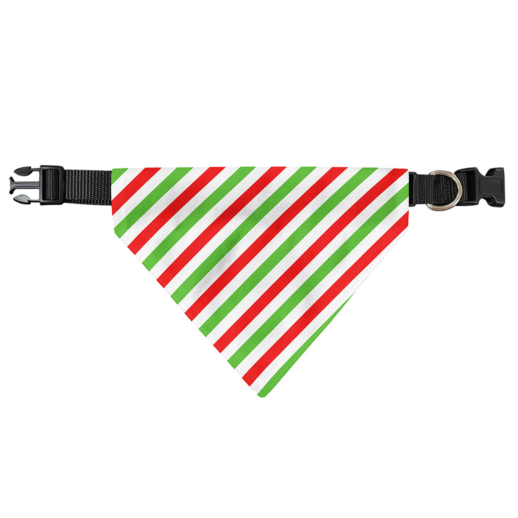 Christmas Candy Cane Striped Print Over The Collar Dog Bandana
