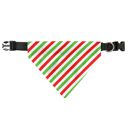 Christmas Candy Cane Striped Print Over The Collar Dog Bandana