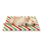 Christmas Candy Cane Striped Print Pet Cooling Mat Cover