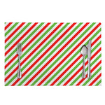 Christmas Candy Cane Striped Print Placemat