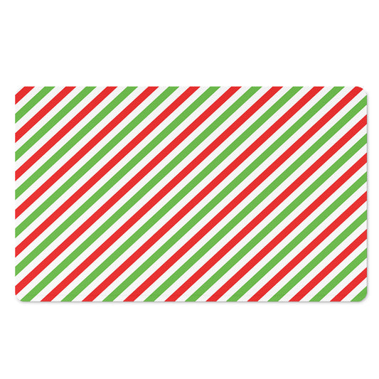 Christmas Candy Cane Striped Print Polyester Doormat